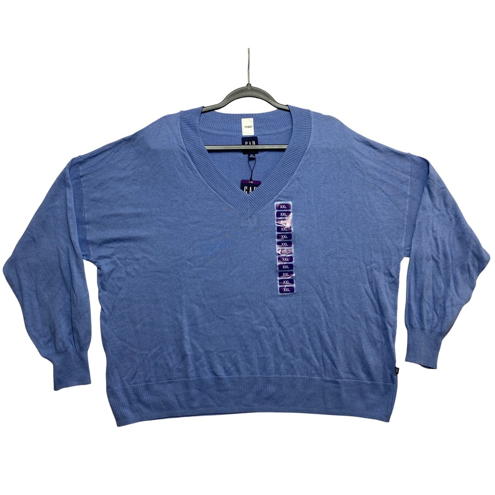 GAP Sweater Womens XXL Blue Cotton Modal Blend Long Sleeve Pullover